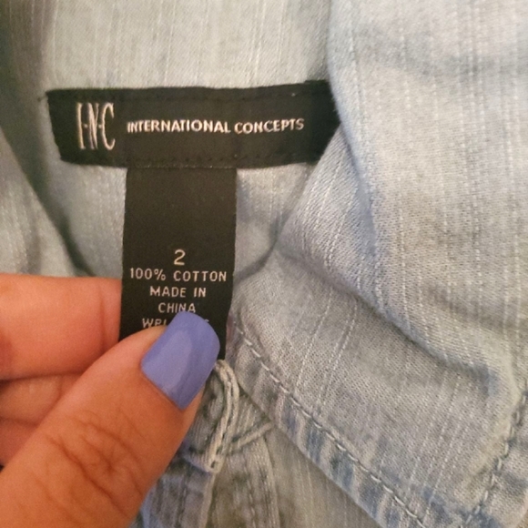 INC International Concepts Light Blue Poet Blouse - Picture 5 of 5
